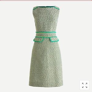 NWT J Crew tweed dress with neon piping